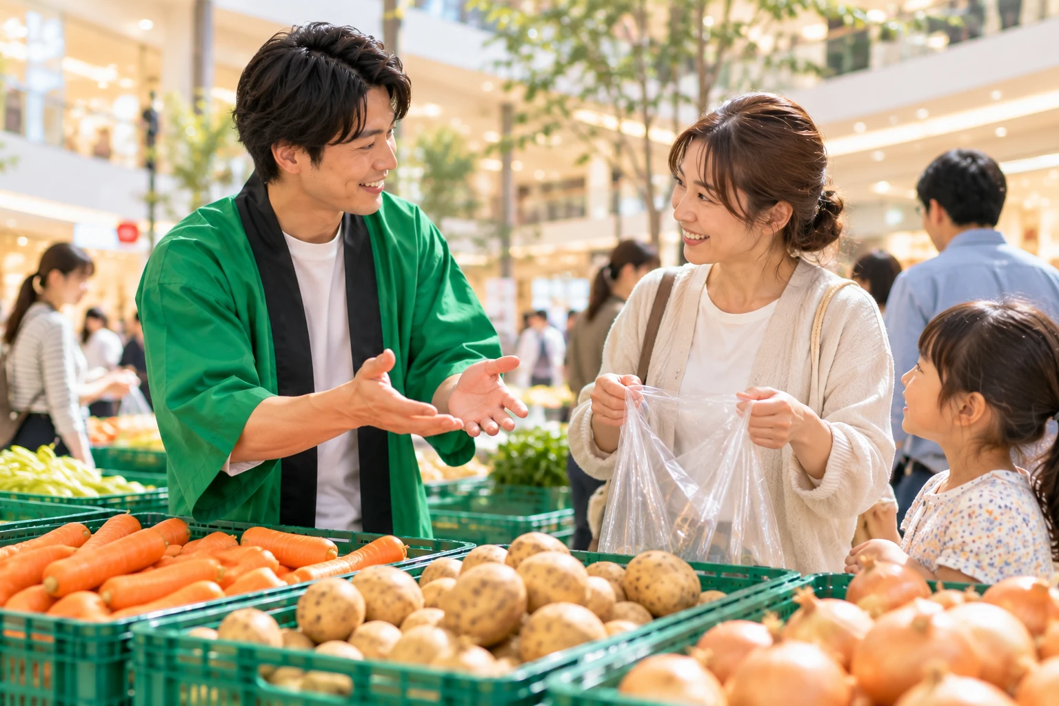 催事を丸投げで依頼した運営スタッフがブースでルールを説明する様子